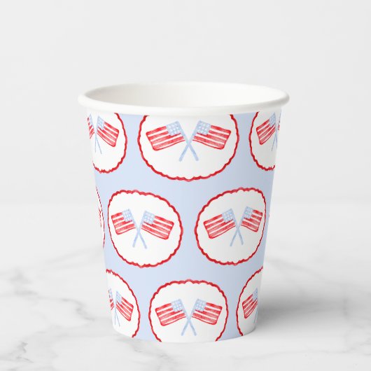 Preppy Boys Red White en twee patriottische verjaa Papieren Bekers (Voorkant)