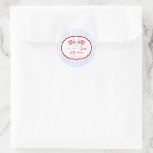 Preppy Boys Red White en twee patriottische verjaa Ronde Sticker (Tas)