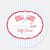 Preppy Boys Red White en twee patriottische verjaa Ronde Sticker (Voorkant)