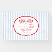 Preppy Boys Red White en twee patriottische verjaa Spandoek (Horizontaal)