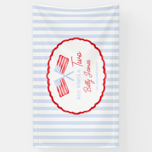 Preppy Boys Red White en twee patriottische verjaa Spandoek (Verticaal)