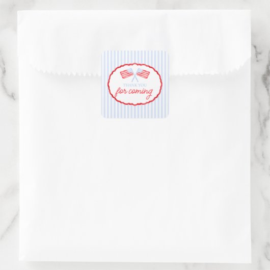Preppy Boys Red White en twee patriottische verjaa Vierkante Sticker (Tas)