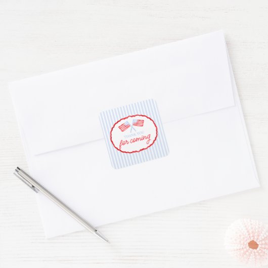 Preppy Boys Red White en twee patriottische verjaa Vierkante Sticker (Envelop)
