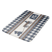 Preppy Boys Teddybeer & Gingham - Bruin & Marinebl Badmat (Gekanteld)