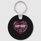 Preppy Breast Cancer Fight Suprt Hope Strength P  Sleutelhanger (Voorkant)
