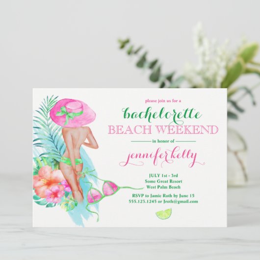 Preppy Bride Bachelorette Party Weekend Kaart (Staand voorkant)