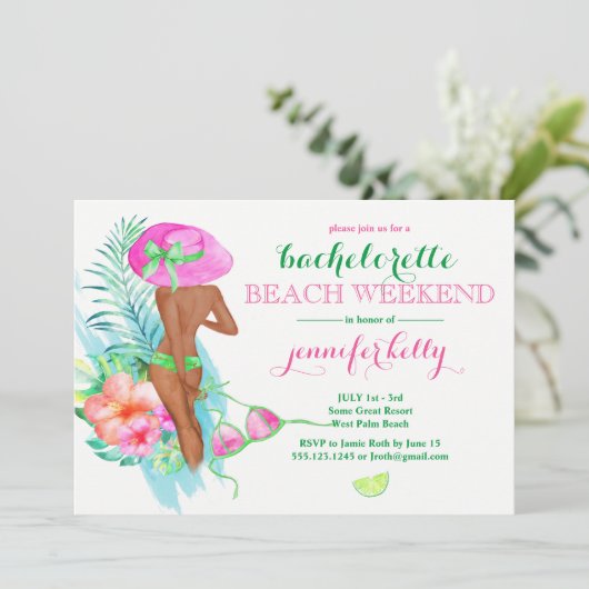 Preppy Bride Bachelorette Party Weekend Kaart (Staand voorkant)