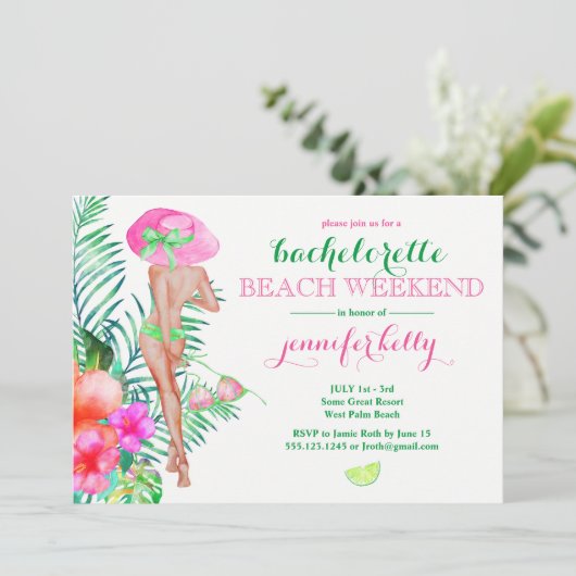 Preppy Bride vrijgezellenfeest weekend Kaart (Staand voorkant)