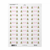 Preppy Bright Glamour Christmas Tree Address Etiket (Full Sheet)