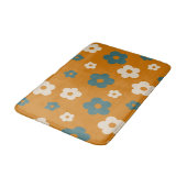 Preppy Bruin Blauw Bloemen Eenvoudig Bloempatroon Badmat (Gekanteld)