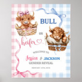Preppy Bull of Heifer Geslacht onthullen Welkom Poster (Voorkant)