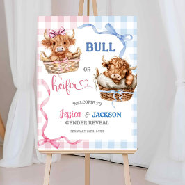 Preppy Bull of Heifer Geslacht onthullen Welkom Poster