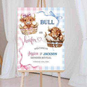 Preppy Bull of Heifer Geslacht onthullen Welkom Poster