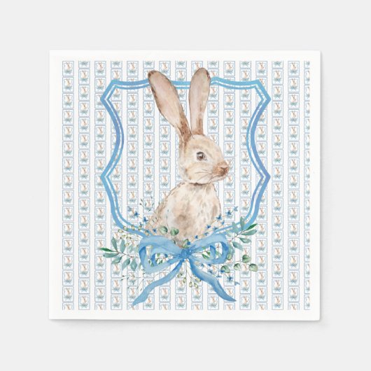 Preppy Bunny Blauw Servet (Voorkant)