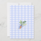 Preppy Bunny Floral Rabbit Gingham Boy Baby Shower Kaart (Achterkant)