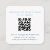 Preppy Bunny Monogram QR Code Baby shower Registry Informatiekaartje (Voorkant)
