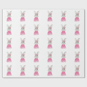 Preppy Bunny Rabbit Bow Cadeaupapier (Vlak)
