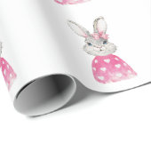 Preppy Bunny Rabbit Bow Cadeaupapier (Rol Hoek)