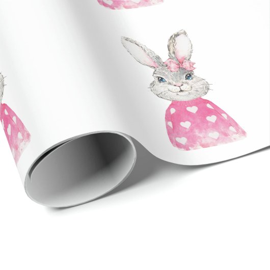 Preppy Bunny Rabbit Bow Cadeaupapier (Rol Hoek)