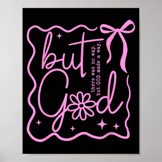 Preppy But God Coquette Bow Christian Religious Fa Poster (Voorkant)