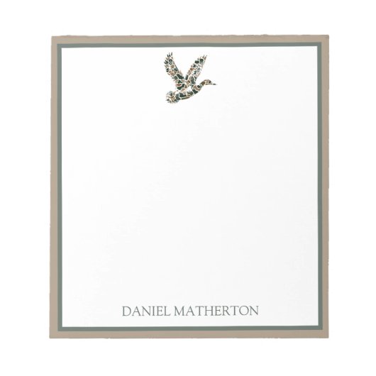 Preppy Camouflage Mallard Duck Notitieblok (Voorkant)