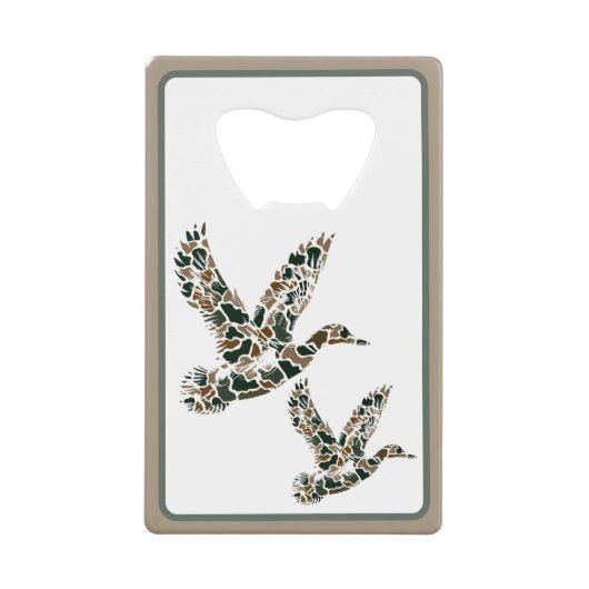 Preppy Camouflage Mallard Ducks Creditkaart Flessenopener (Voorkant)