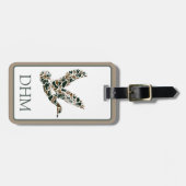 Preppy Camouflage Mallard Ducks Monogram Bagagelabel (Voorkant horizontaal)