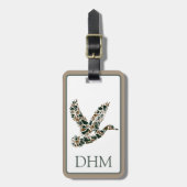 Preppy Camouflage Mallard Ducks Monogram Bagagelabel (Voorkant verticaal)