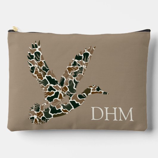Preppy Camouflage Wilde-Eend Monogram Etui (Voorkant)