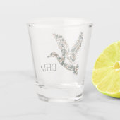 Preppy Camouflage Wilde Eend Monogram Shot Glas (Achterkant)
