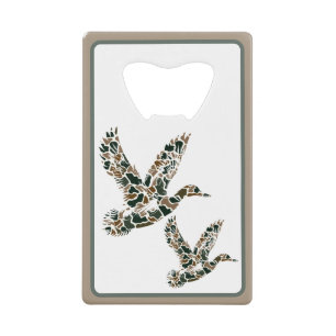 Preppy Camouflage Wilde Eenden Creditkaart Flessenopener