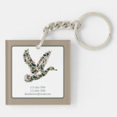 Preppy Camouflage Wilde Eenden Monogram Sleutelhanger (Achterkant)