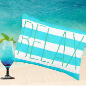 Preppy Caribbean Blue and White Stripe Relax Strandlaken