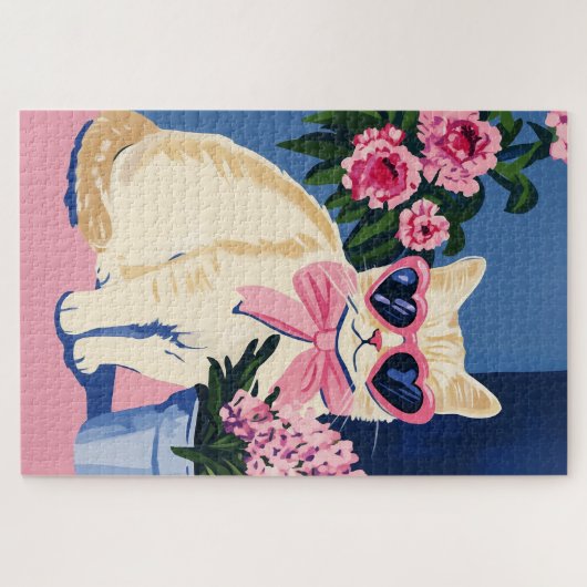Preppy Cat Puzzel Legpuzzel (Horizontaal)