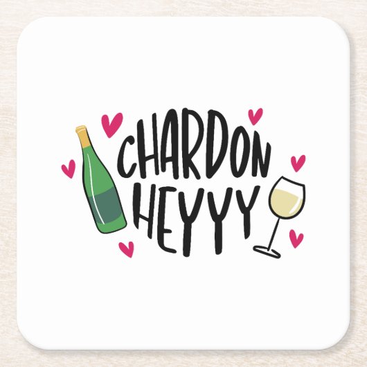 Preppy Chardonnay Funny Kartonnen Onderzetters (Voorkant)