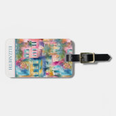 Preppy Charleston huizen gepersonaliseerd Bagagelabel (Voorkant horizontaal)