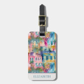 Preppy Charleston huizen gepersonaliseerd Bagagelabel (Voorkant verticaal)