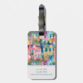 Preppy Charleston huizen gepersonaliseerd Bagagelabel (Achterkant verticaal)