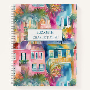 Preppy Charleston Huizen Gepersonaliseerd Dagboek Notitieboek