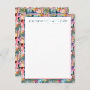 Preppy Charleston huizen gepersonaliseerd Informatiekaartje