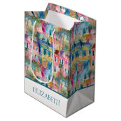 Preppy Charleston huizen gepersonaliseerd Medium Cadeauzakje (Voorkant Gekanteld)