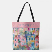 Preppy Charleston huizen gepersonaliseerd Tote Bag (Voorkant)