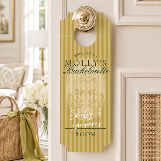 Preppy Chartreuse Streep Meisjesuitje Weekend Deurhanger