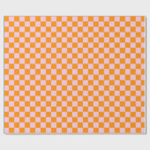 Preppy Check Roze Oranje Mod Cadeaupapier (Vlak)