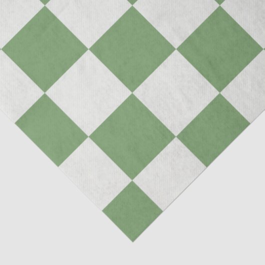 Preppy Checkerboard Green White Mod Retro Tissuepapier (Detail)