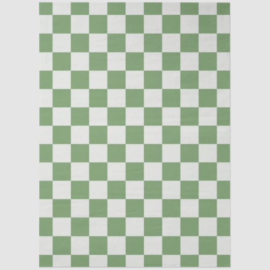 Preppy Checkerboard Green White Mod Retro Tissuepapier (Voorkant)