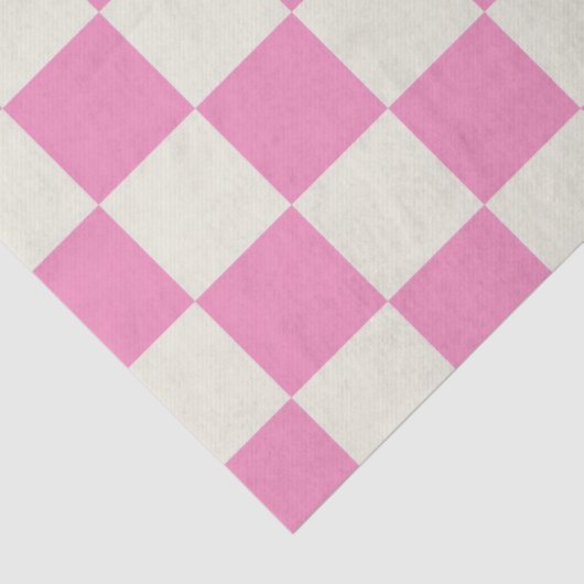 Preppy Checkerboard Pink White Mod Retro Tissuepapier (Detail)