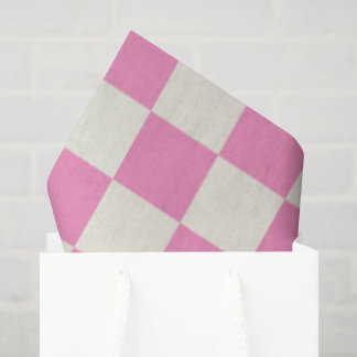 Preppy Checkerboard Pink White Mod Retro Tissuepapier