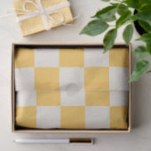 Preppy Checkerboard Yellow White Mod Retro Tissuepapier (Geschenk)