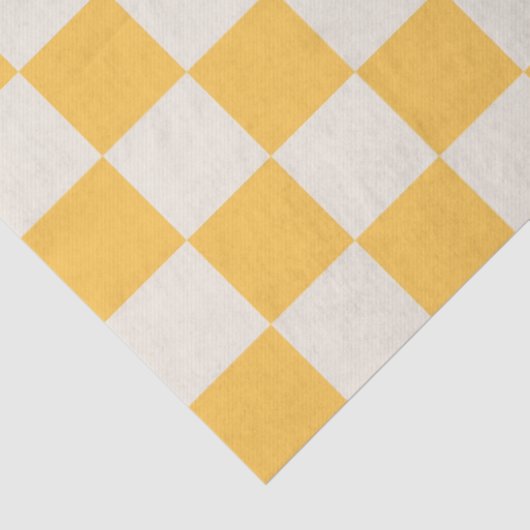 Preppy Checkerboard Yellow White Mod Retro Tissuepapier (Detail)